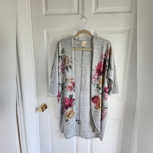 Live in the Moment Floral Flowy Duster Cardigan Size Large